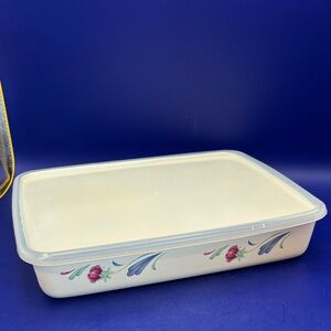 Lenox Poppies Blue Rectangular Casserole Dish with Lid